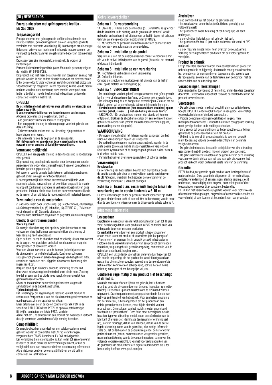 Petzl ABSORBICA-Y 150 MGO User Manual | Page 8 / 21