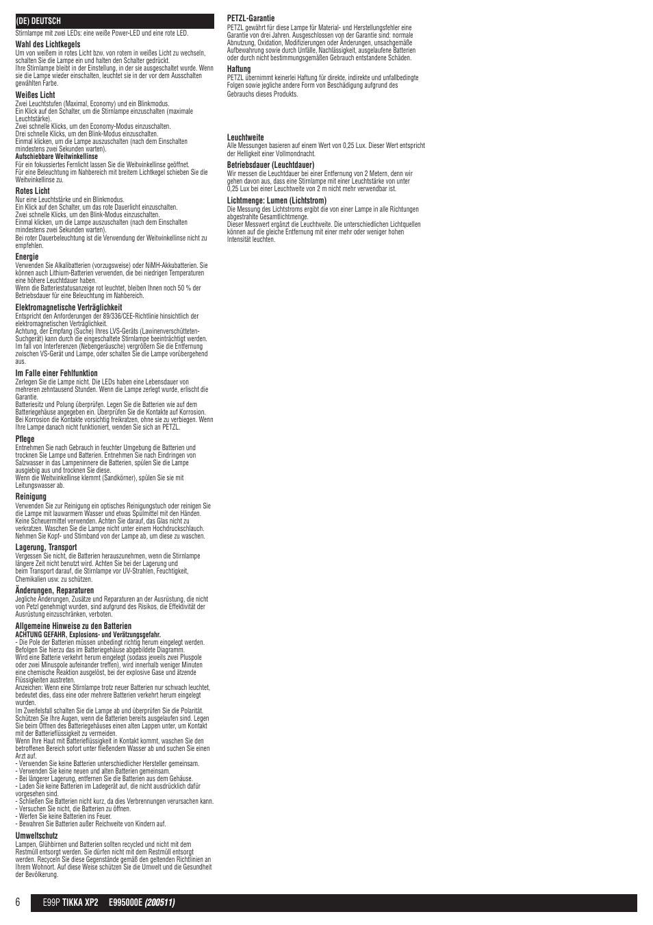 Petzl TIKKA XP 2 User Manual | Page 6 / 24