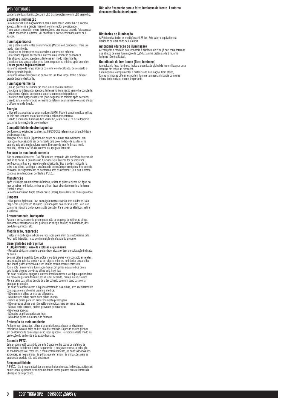 Petzl TIKKA XP 2 User Manual | Page 9 / 24