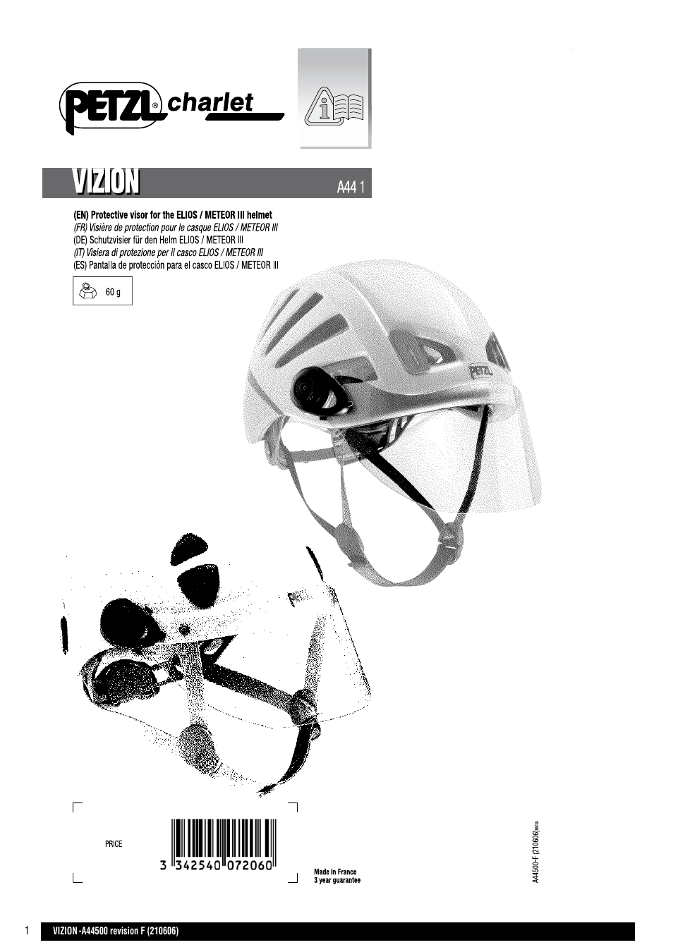 Petzl VIZION User Manual | 10 pages