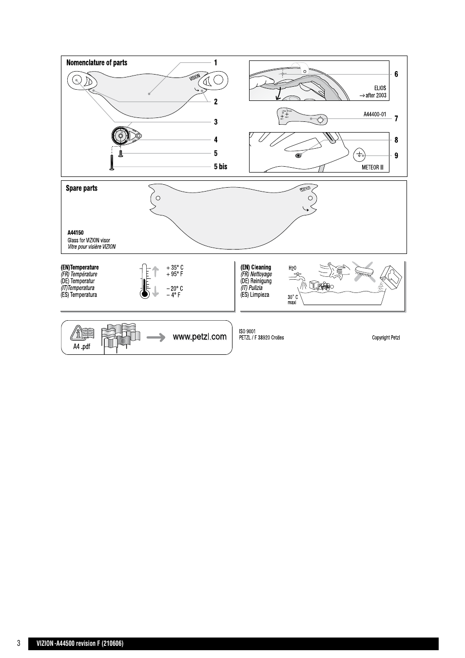 Drawings | Petzl VIZION User Manual | Page 3 / 10