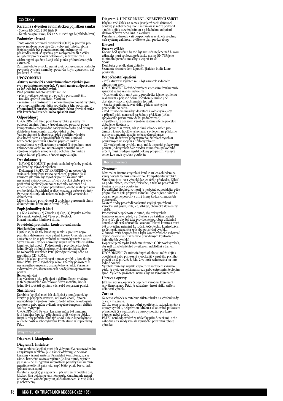 Petzl OK TRIACT-LOCK User Manual | Page 13 / 20
