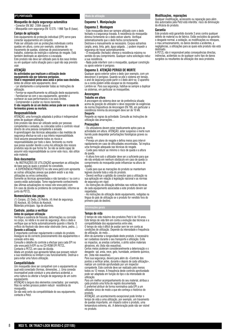 Petzl OK TRIACT-LOCK User Manual | Page 8 / 20