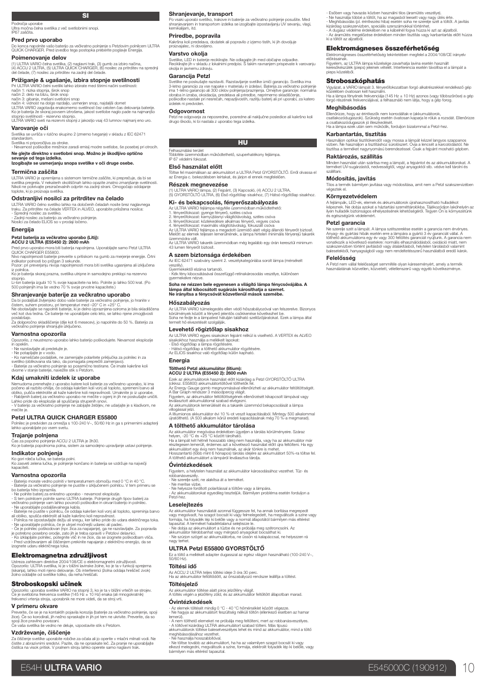 Si, hu | Petzl ULTRA VARIO User Manual | Page 10 / 15