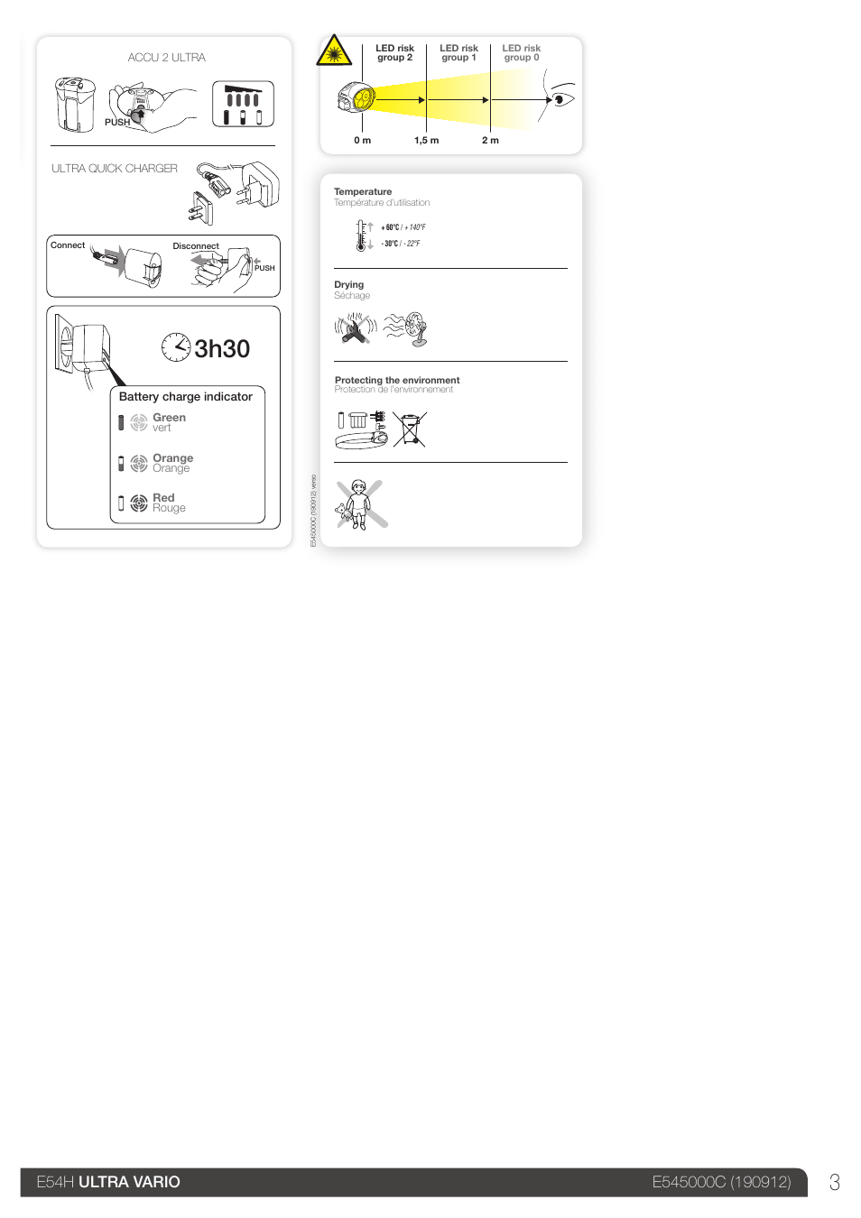 Drawings, 3h30, Clic | Petzl ULTRA VARIO User Manual | Page 3 / 15