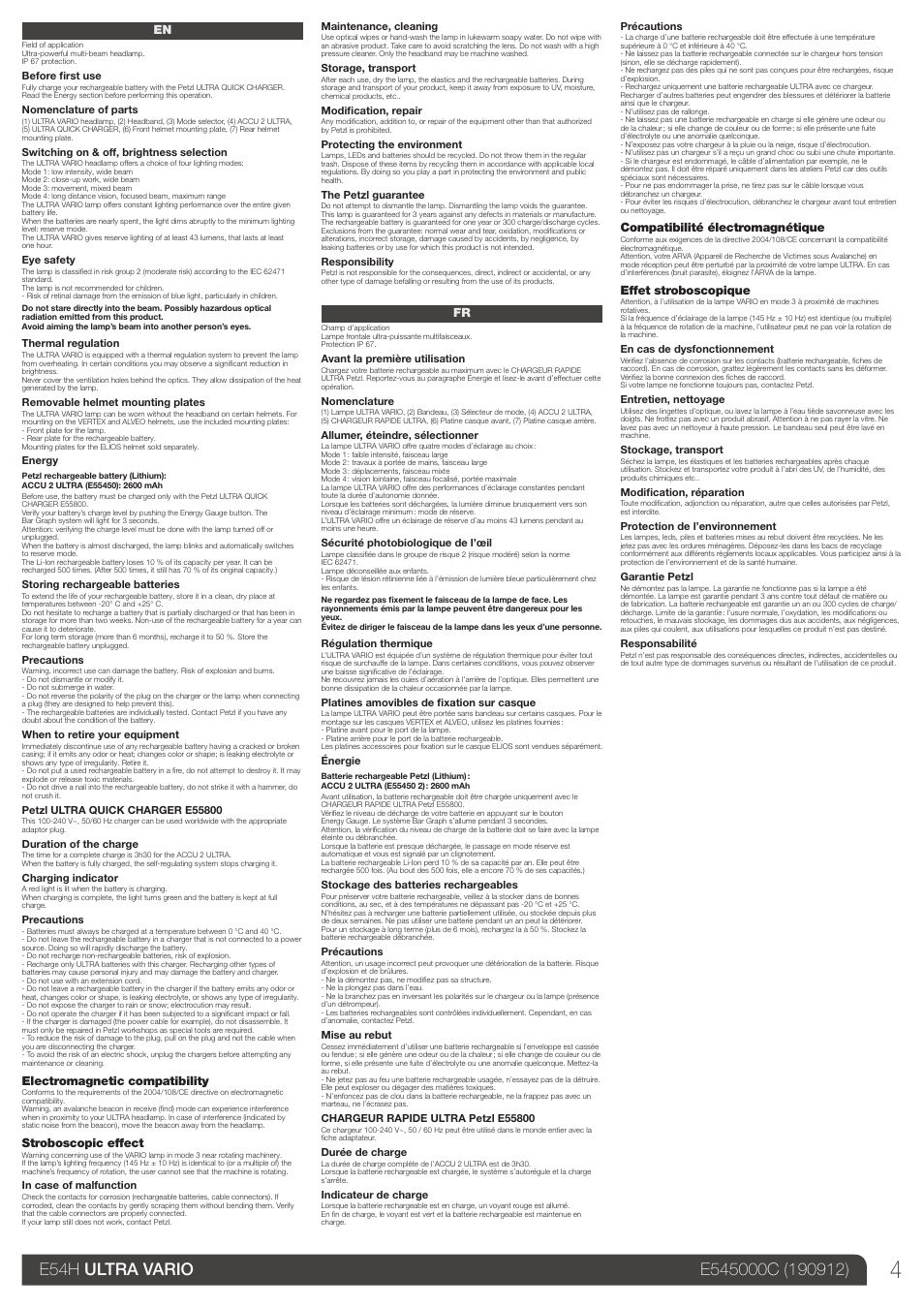 En, fr | Petzl ULTRA VARIO User Manual | Page 4 / 15