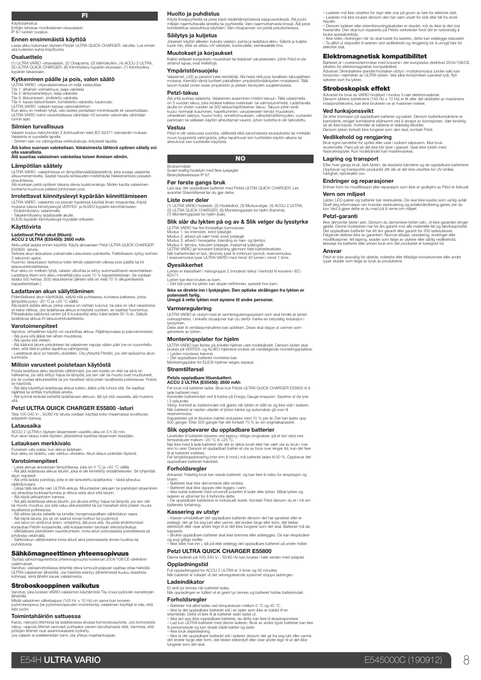 Fi, no | Petzl ULTRA VARIO User Manual | Page 8 / 15