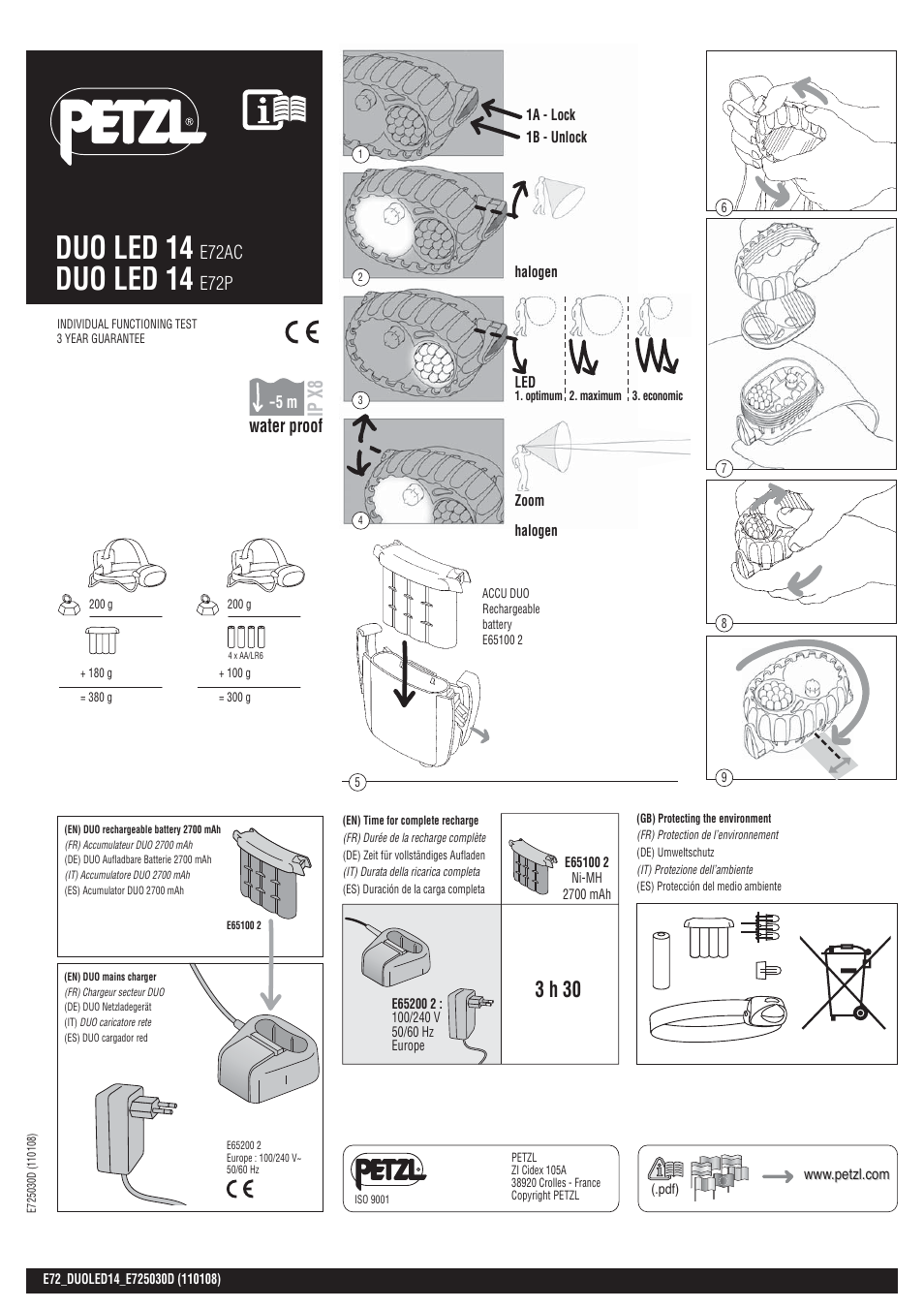 Petzl DUO LED 14 ACCU User Manual | 14 pages