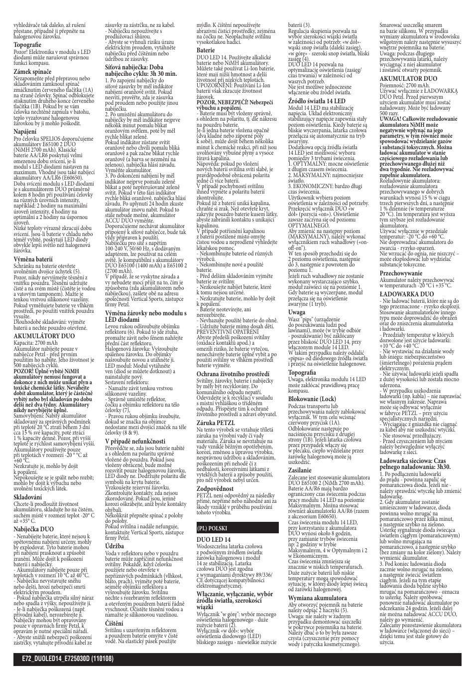 Petzl DUO LED 14 ACCU User Manual | Page 9 / 14