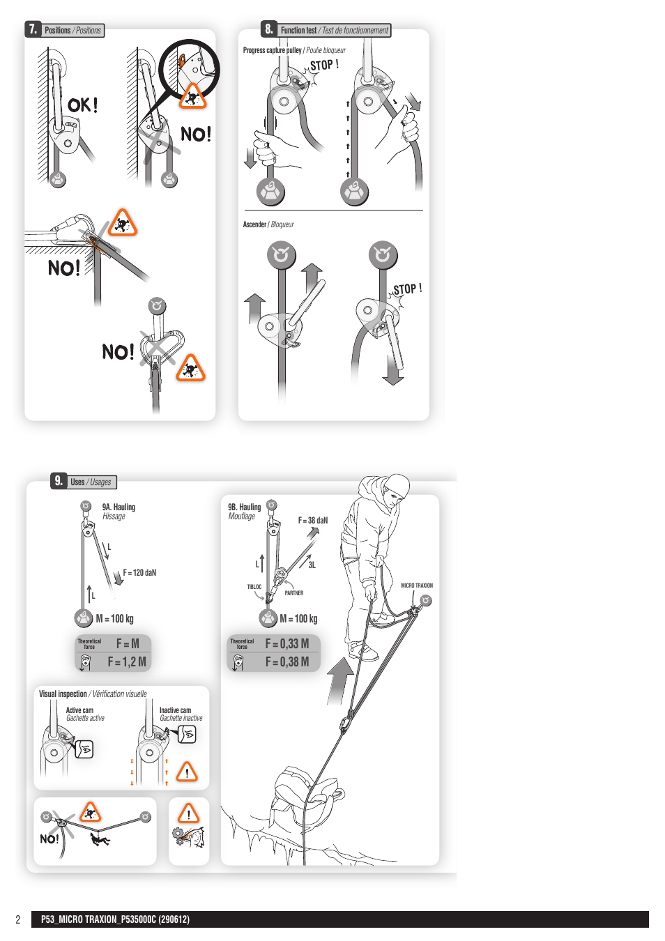 Drawings, Cahier, Miniplan 1 verso | F = m f = 1,2 m | Petzl MICRO TRAXION User Manual | Page 2 / 22