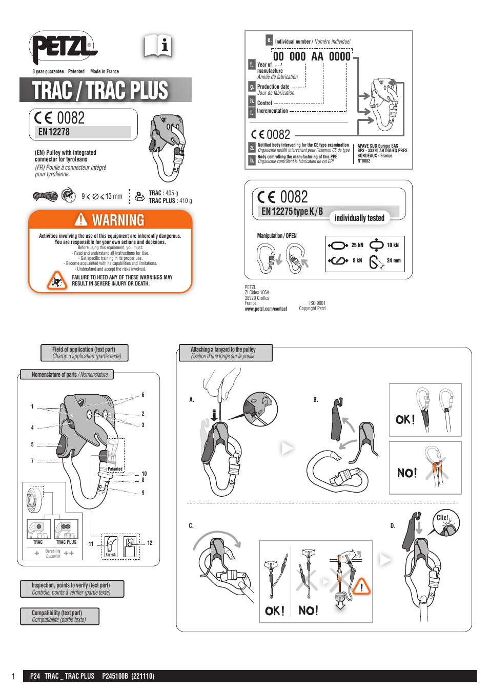 Petzl TRAC PLUS User Manual | 19 pages