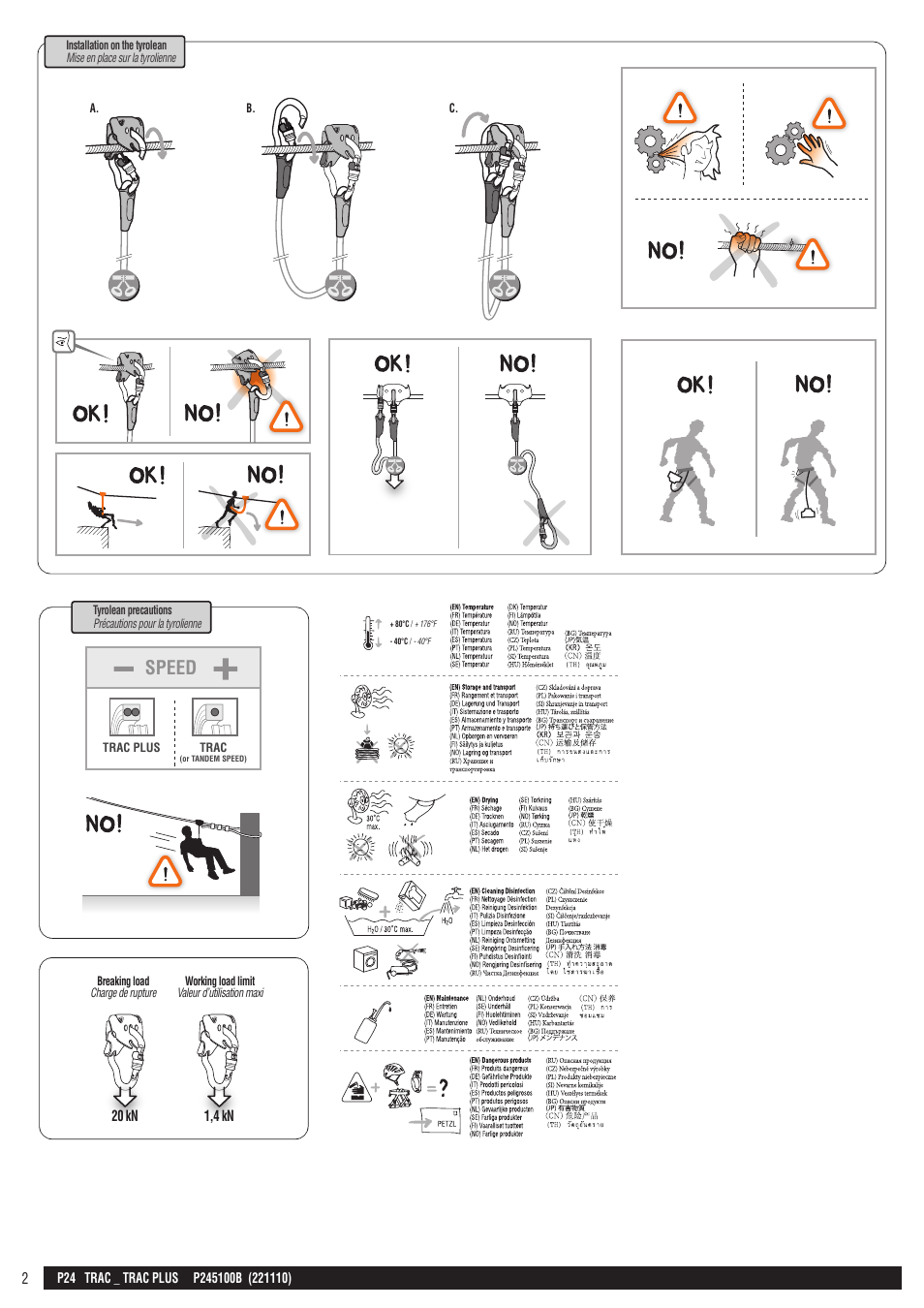Drawings, Speed | Petzl TRAC PLUS User Manual | Page 2 / 19