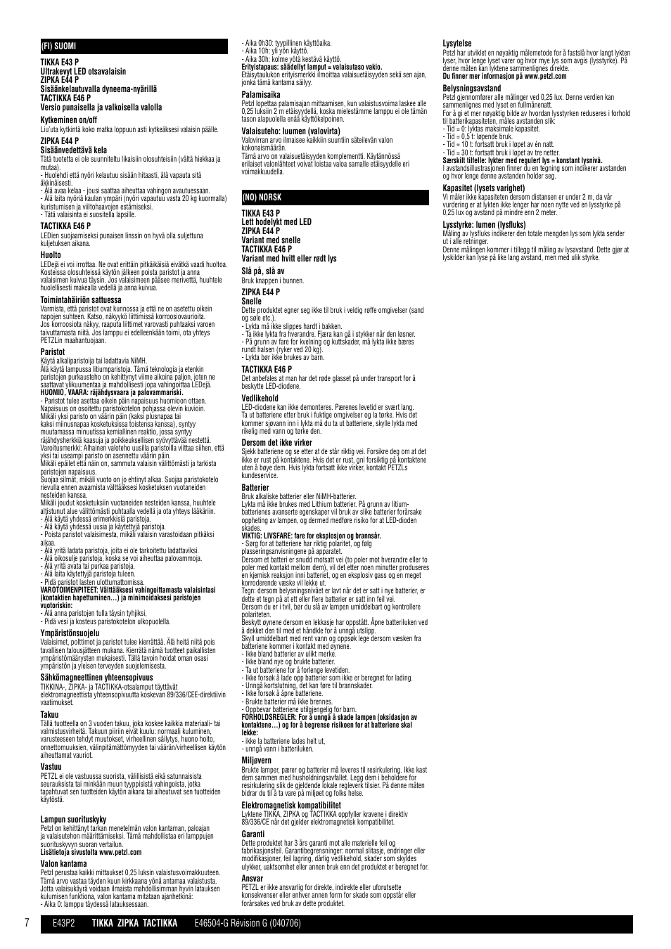 Fi, no | Petzl ZIPKA User Manual | Page 7 / 12