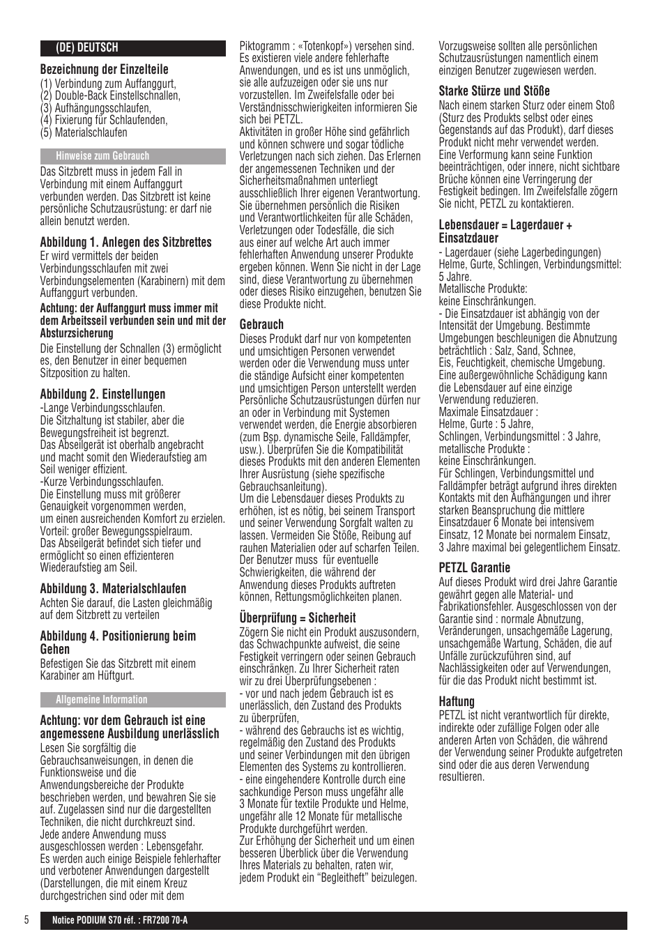 Petzl PODIUM User Manual | Page 5 / 9