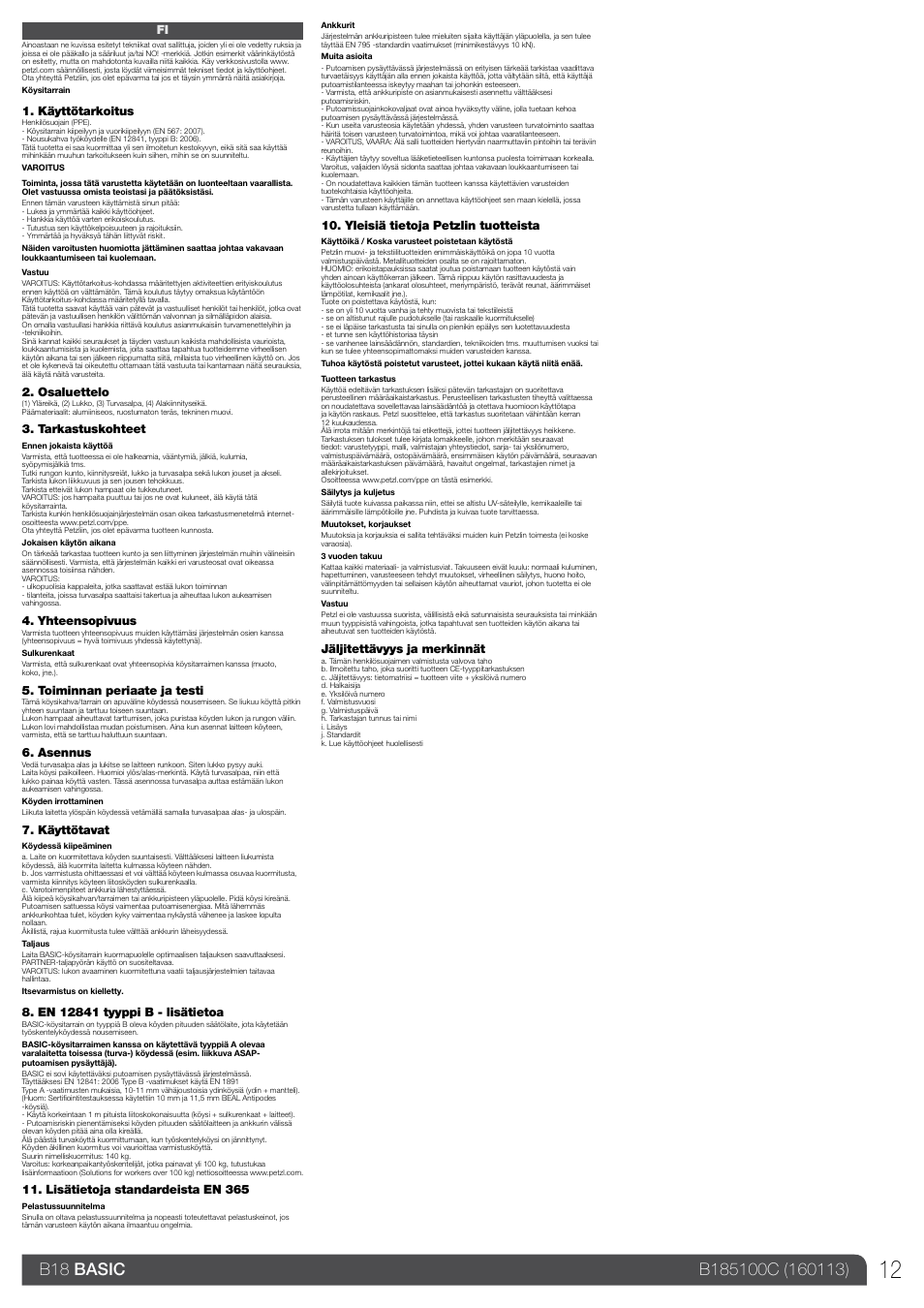 Petzl BASIC_2013 User Manual | Page 12 / 24