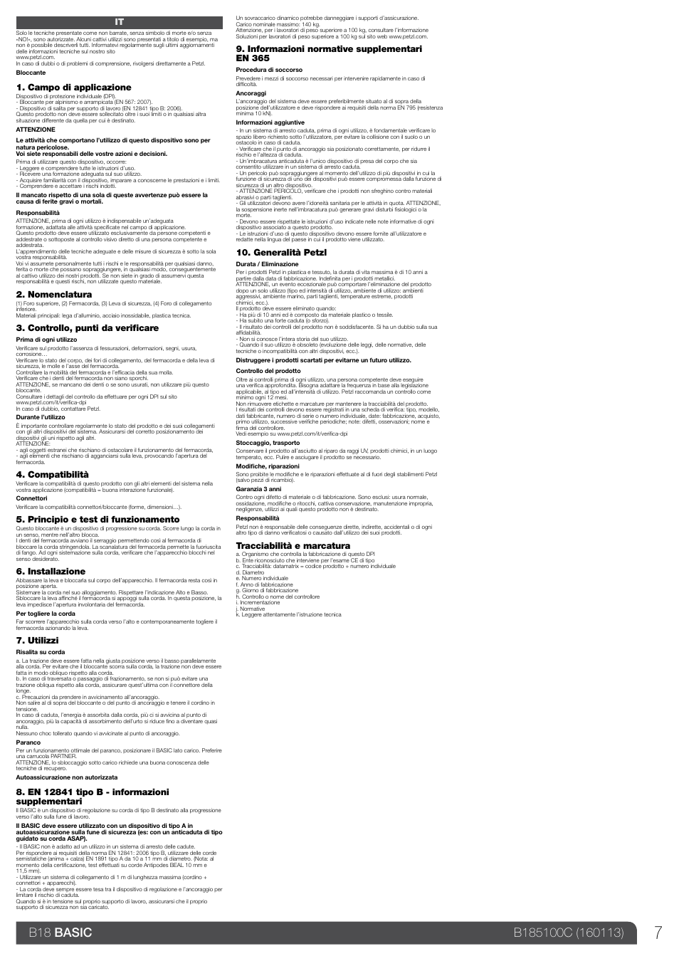Petzl BASIC_2013 User Manual | Page 7 / 24