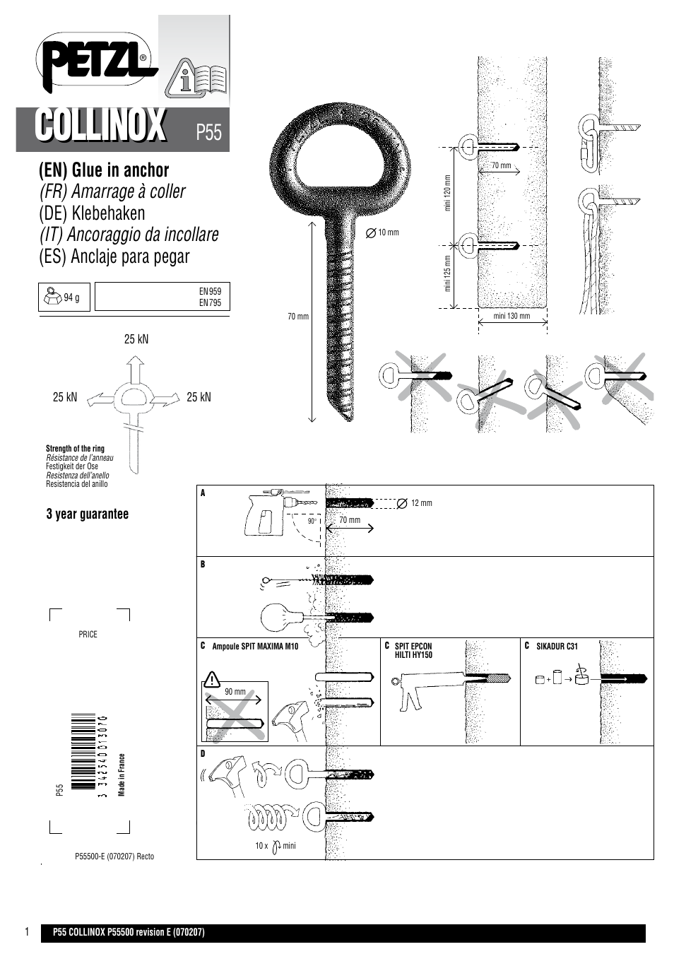 Petzl COLLINOX User Manual | 12 pages