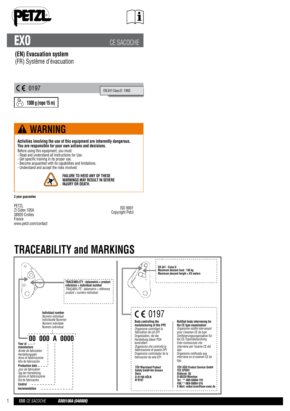 Petzl EXO EASHOOK User Manual | 28 pages