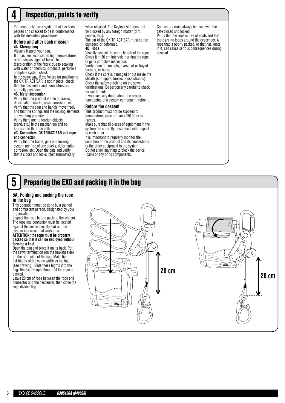 En + drawings, 20 cm | Petzl EXO EASHOOK User Manual | Page 3 / 28