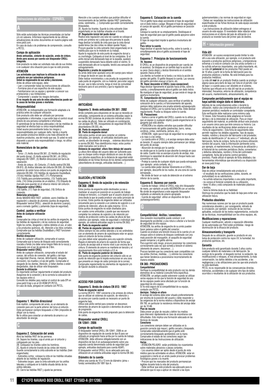 Petzl NAVAHO BOD CROLL FAST User Manual | Page 11 / 24