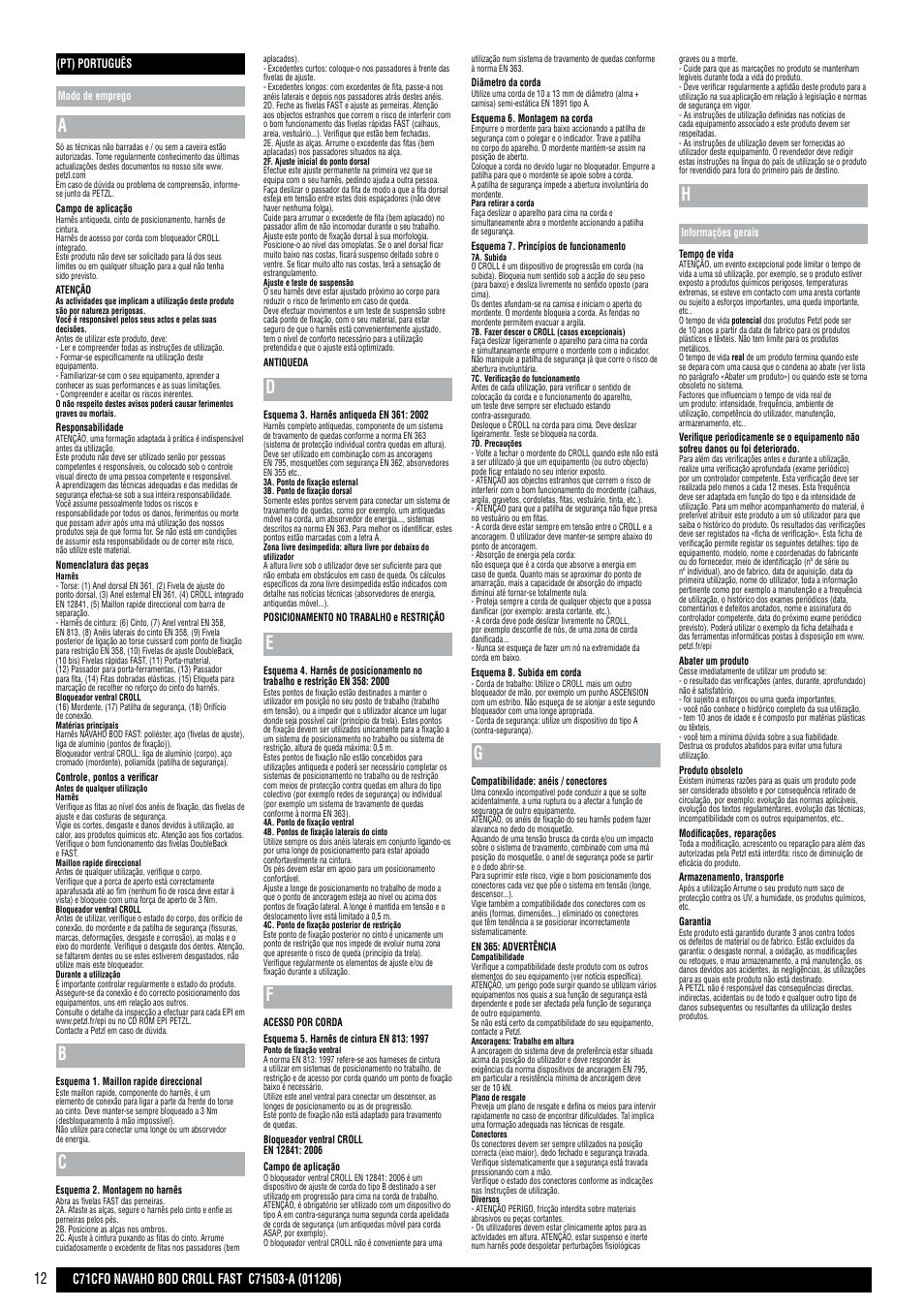 Petzl NAVAHO BOD CROLL FAST User Manual | Page 12 / 24