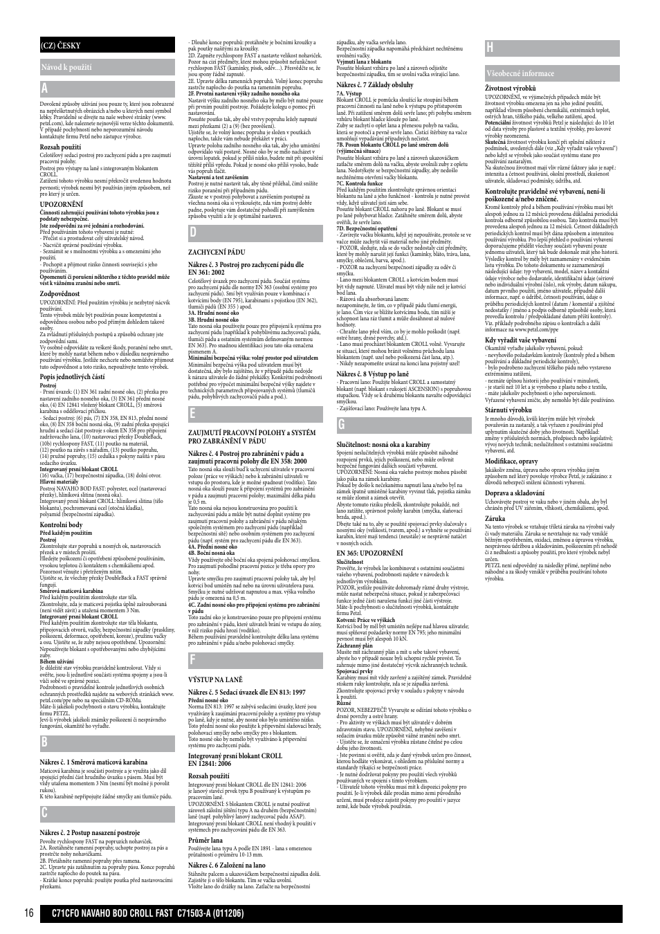 Petzl NAVAHO BOD CROLL FAST User Manual | Page 16 / 24