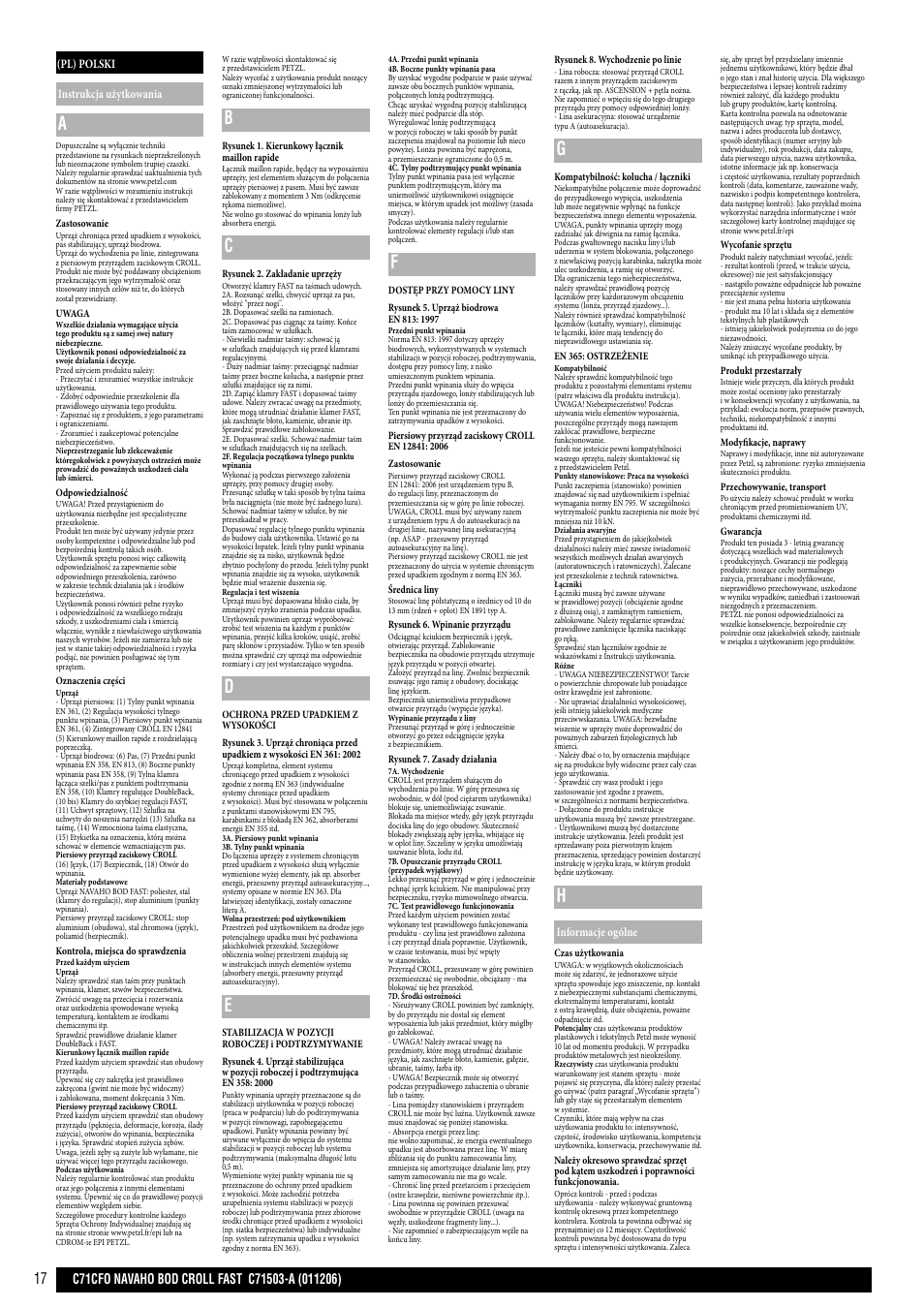 Petzl NAVAHO BOD CROLL FAST User Manual | Page 17 / 24