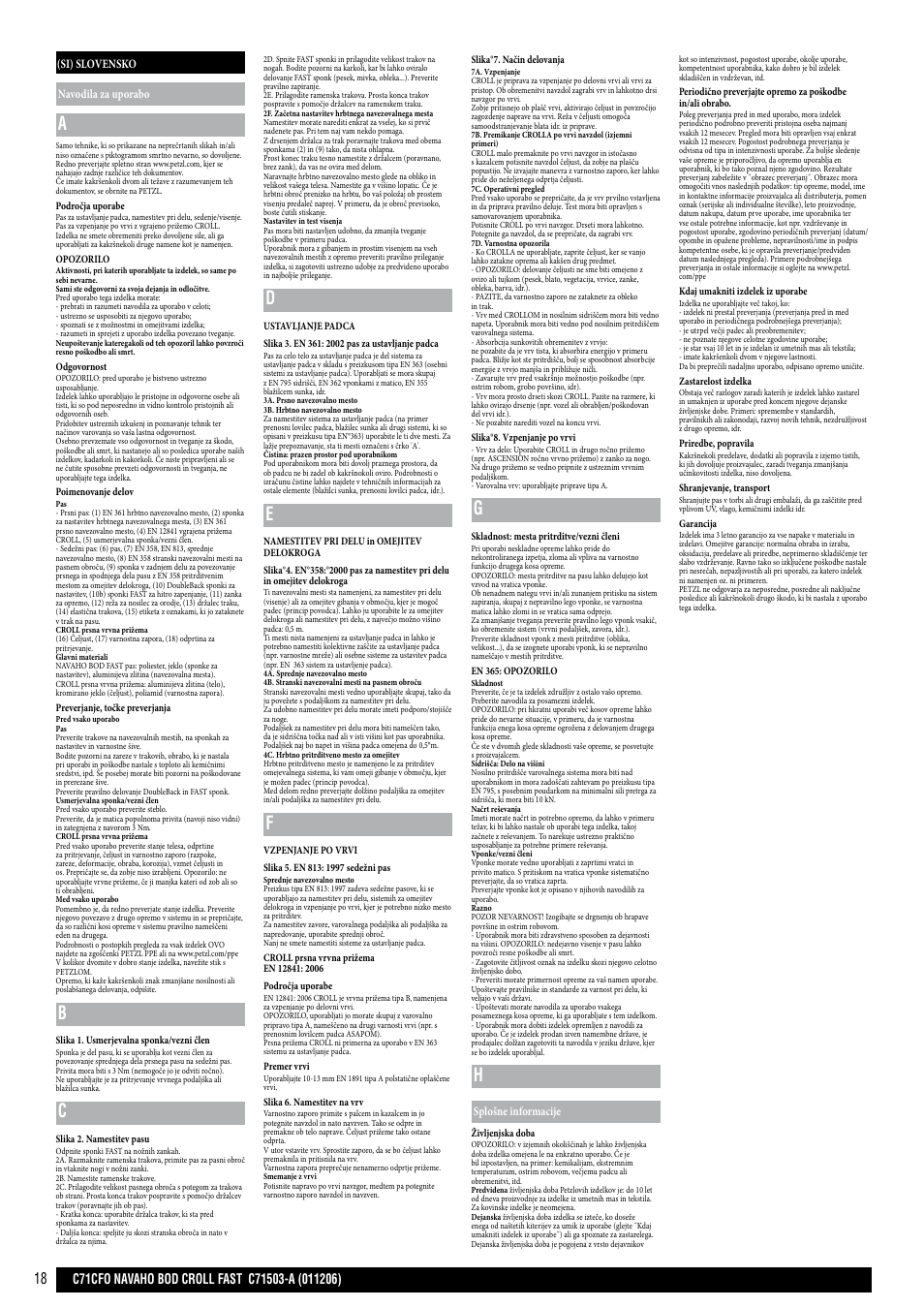 Petzl NAVAHO BOD CROLL FAST User Manual | Page 18 / 24