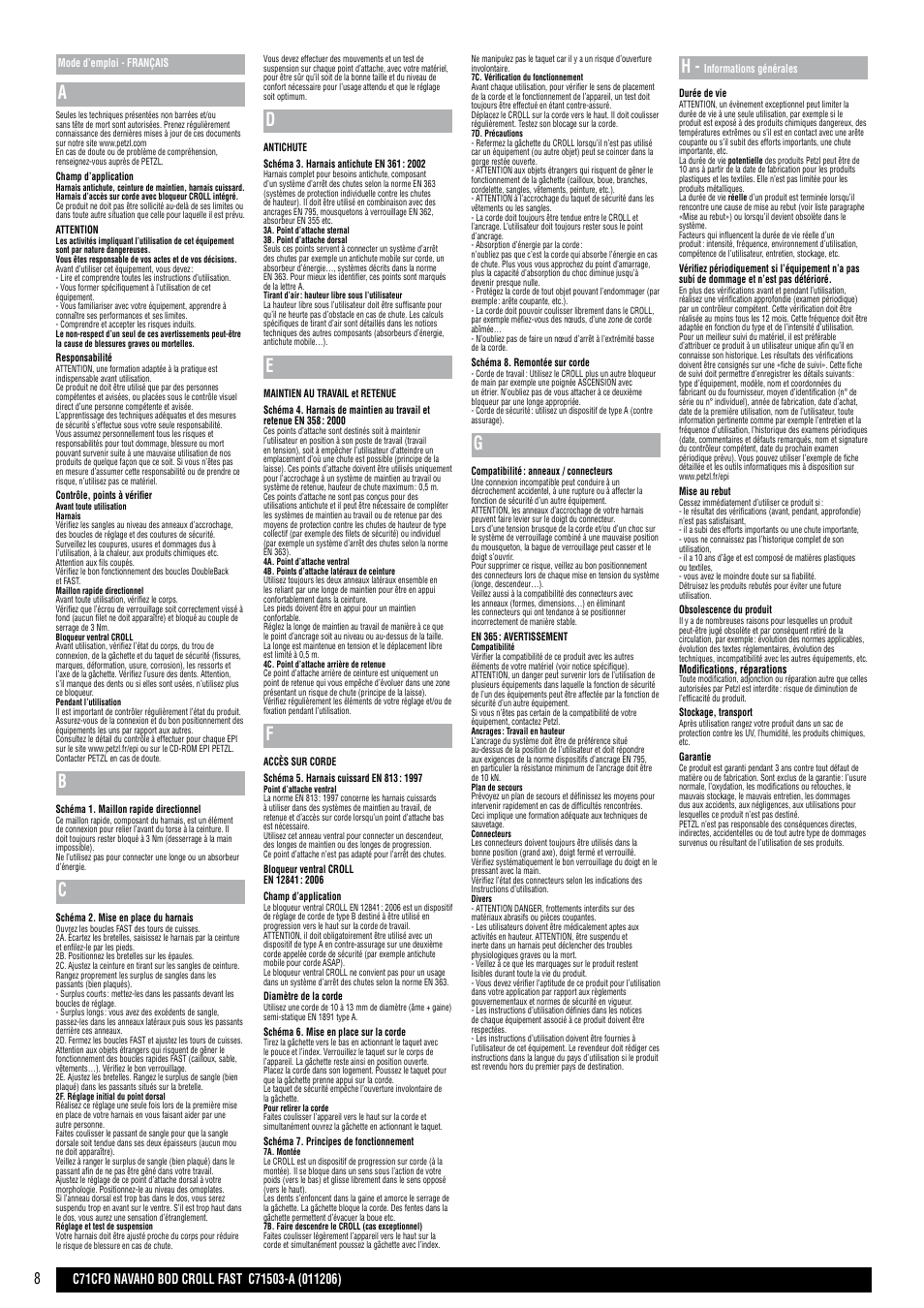 Petzl NAVAHO BOD CROLL FAST User Manual | Page 8 / 24
