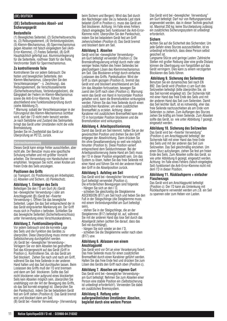 Petzl I'D D20 S User Manual | Page 11 / 28