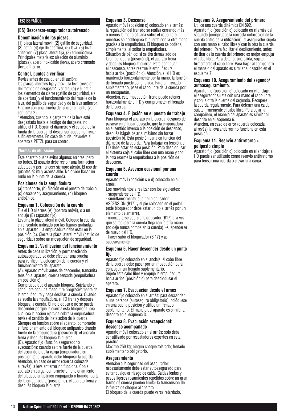 Petzl I'D D20 S User Manual | Page 13 / 28