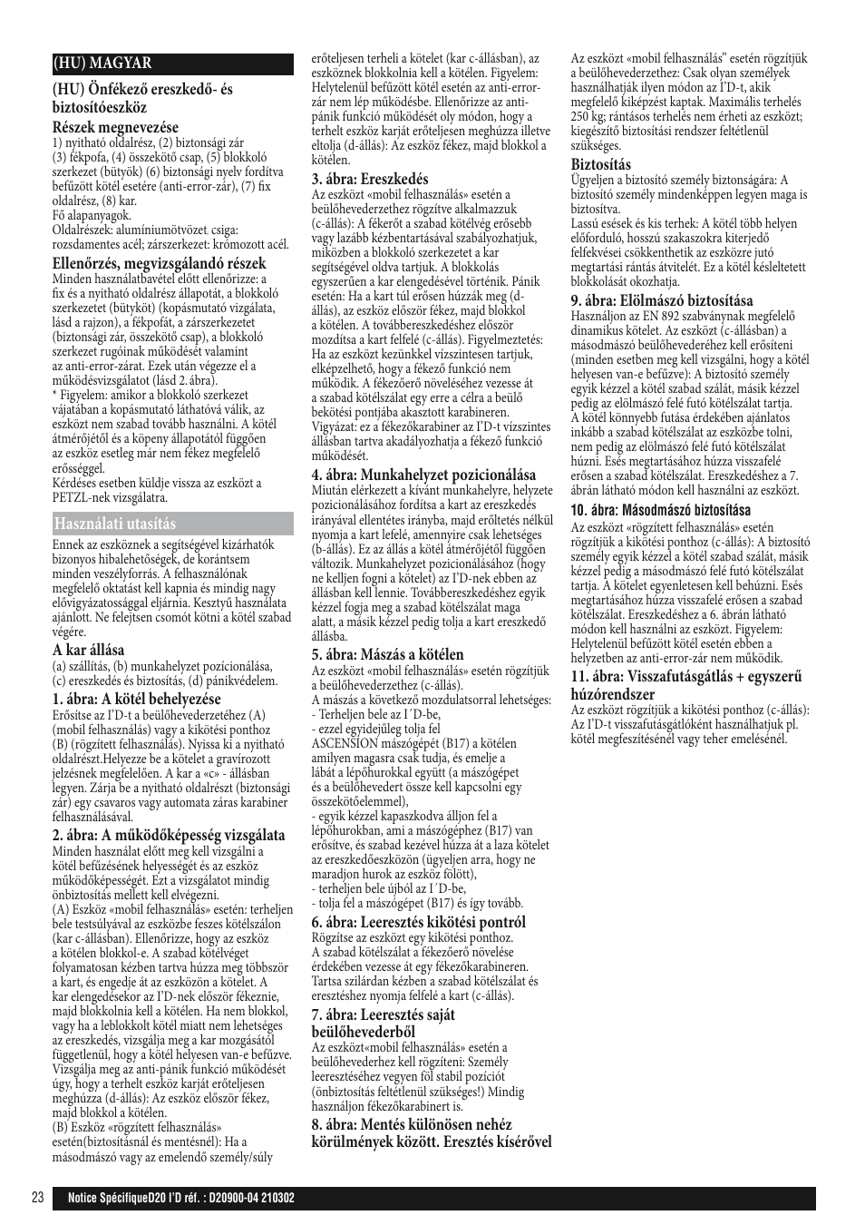 Használati utasítás | Petzl I'D D20 S User Manual | Page 23 / 28