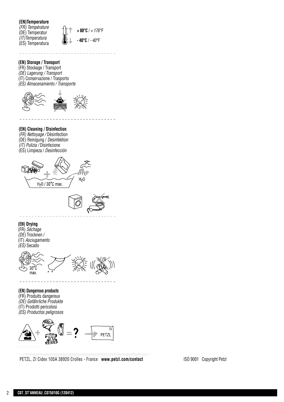 Drawings, 点検のポイント, 使用上の注意 | 一般注意事項, トレーサビリティとマーキング, Общая информация petzl, Прослеживаемость и маркировка, Zastosowanie, Kontrola, miejsca do sprawdzenia, Kompatybilność | Petzl ST'ANNEAU User Manual | Page 2 / 10