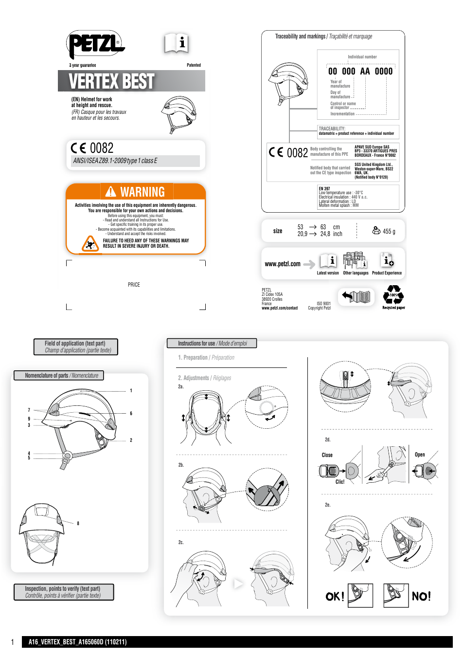 Petzl VERTEX BEST User Manual | 14 pages