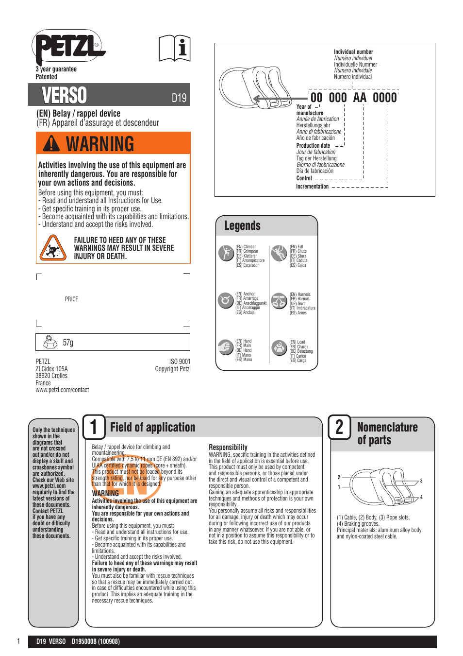 Petzl VERSO User Manual | 24 pages