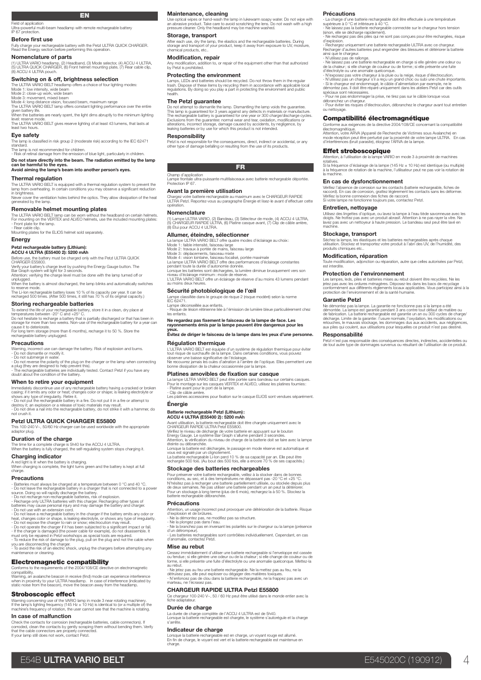 En, fr | Petzl ULTRA VARIO BELT User Manual | Page 4 / 15