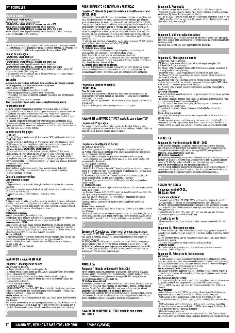Petzl NAVAHO SIT FAST User Manual | Page 17 / 44