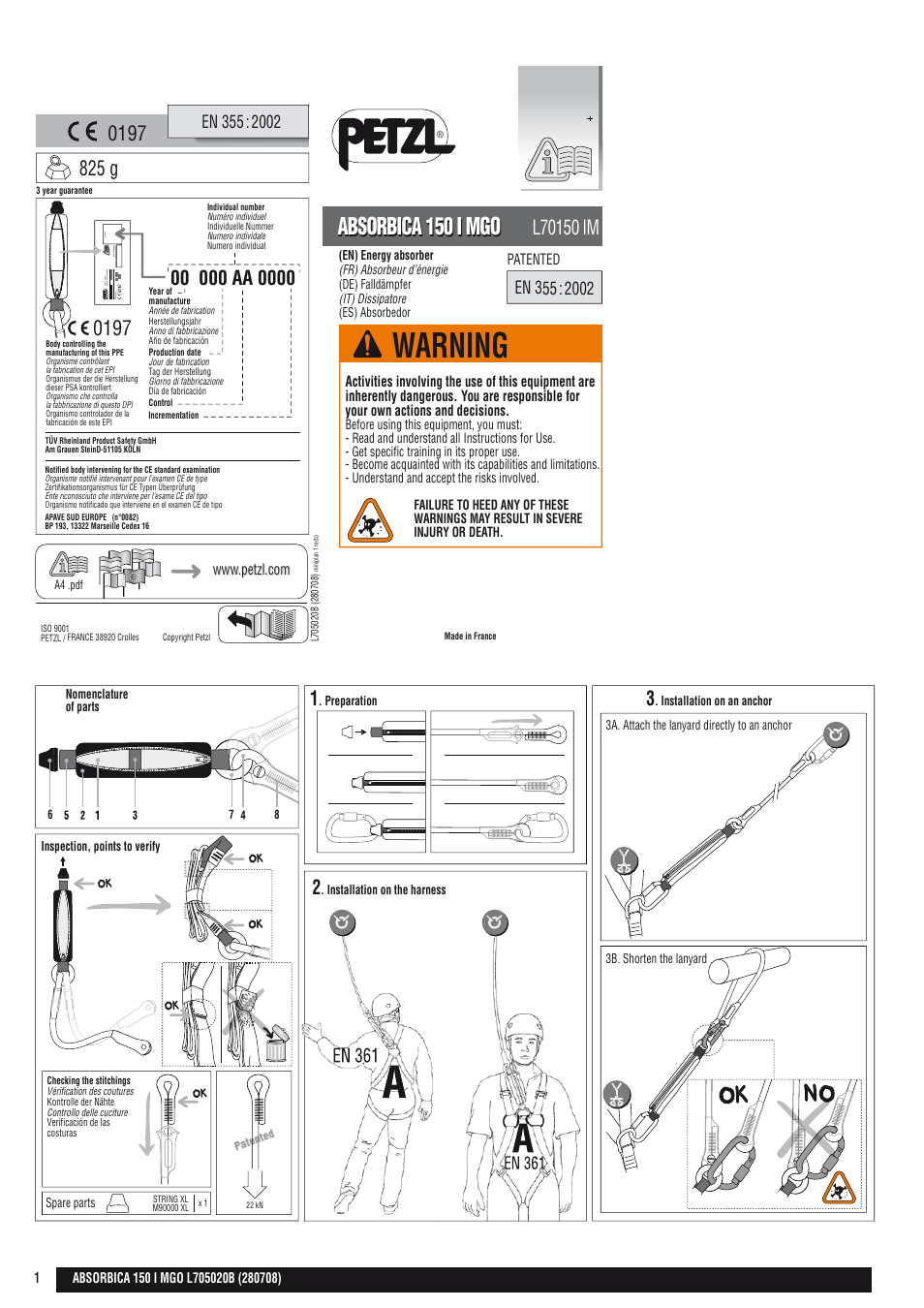 Petzl ABSORBICA-I 150 MGO User Manual | 22 pages