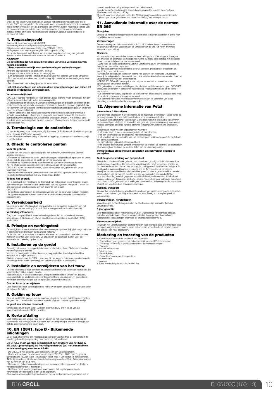 Petzl CROLL_2013 User Manual | Page 10 / 23