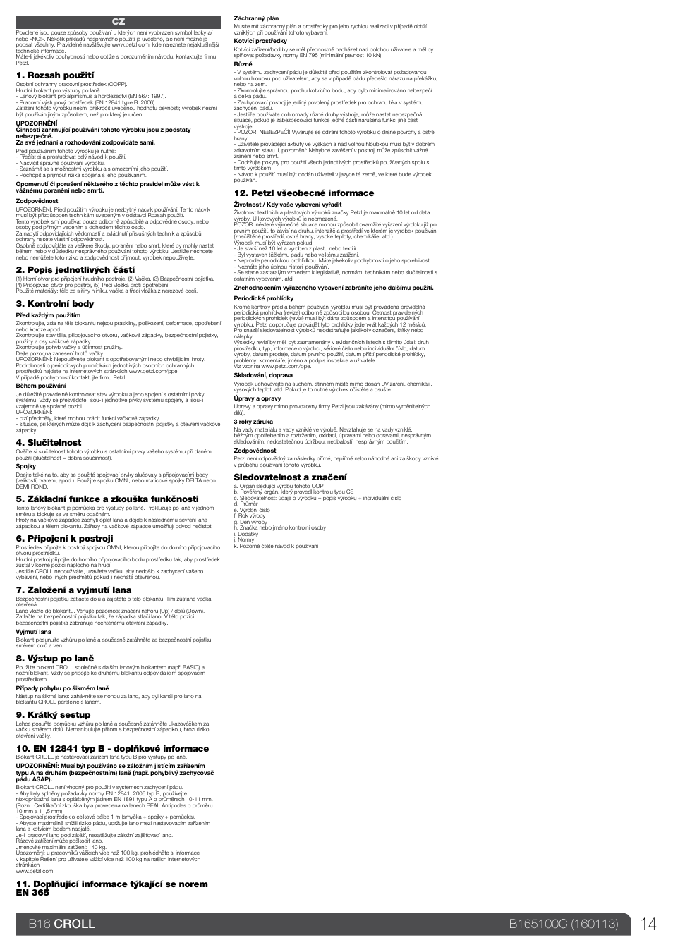 Petzl CROLL_2013 User Manual | Page 14 / 23