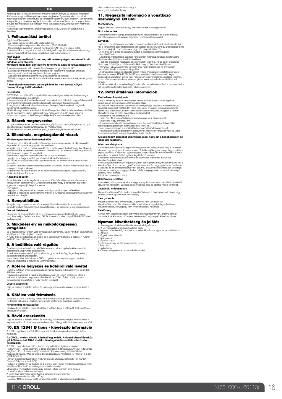 Petzl CROLL_2013 User Manual | Page 16 / 23
