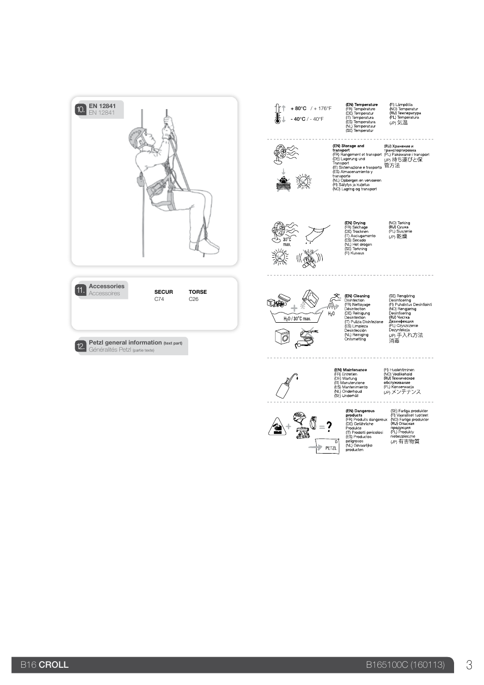 Drawings | Petzl CROLL_2013 User Manual | Page 3 / 23