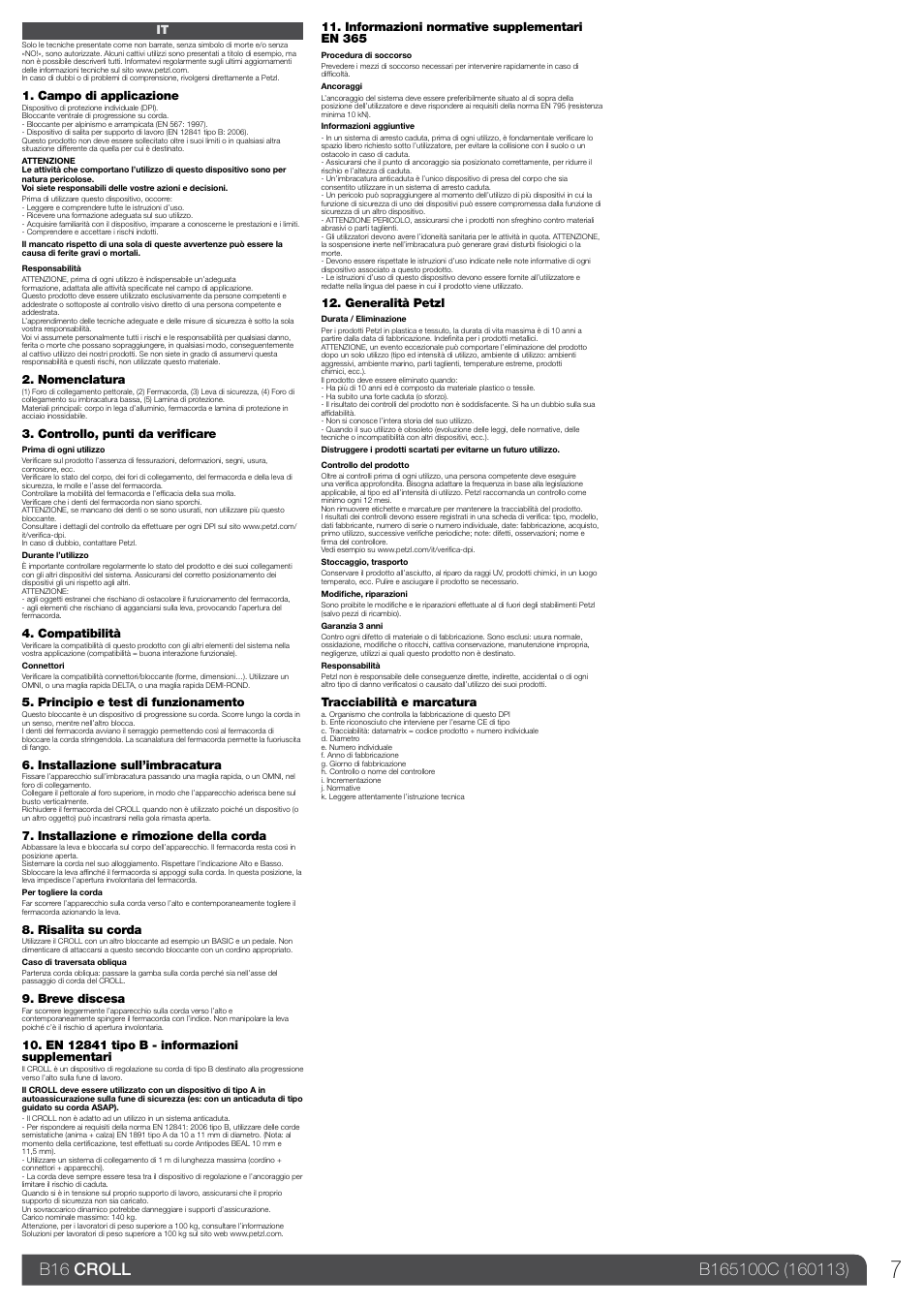 Petzl CROLL_2013 User Manual | Page 7 / 23
