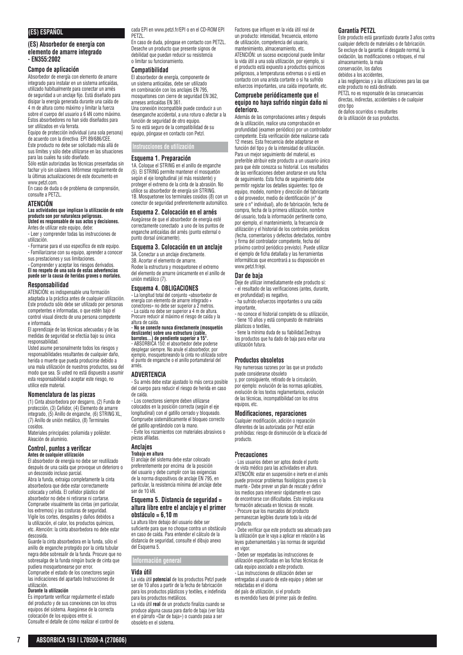 Petzl ABSORBICA-I 150 User Manual | Page 7 / 22