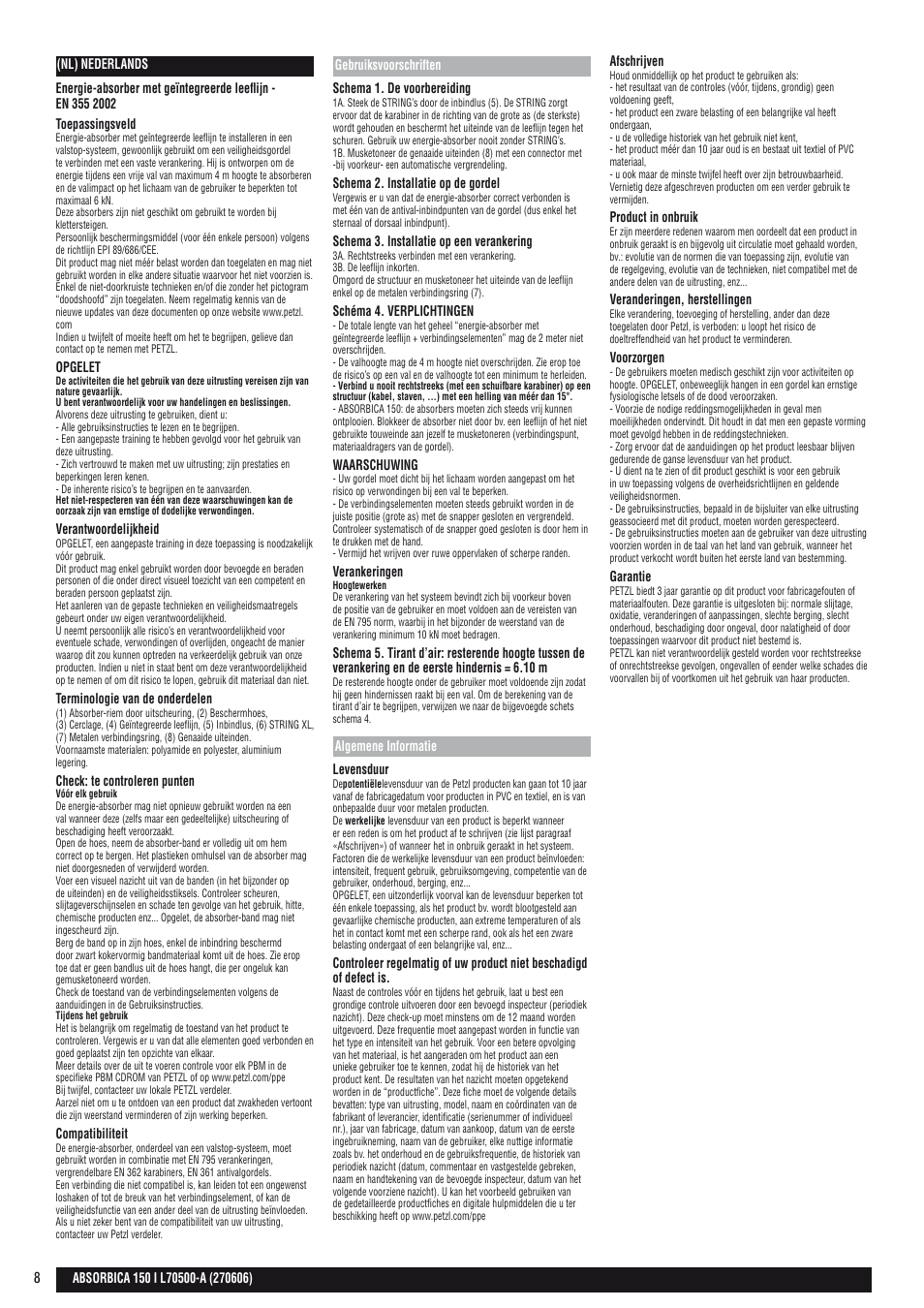 Petzl ABSORBICA-I 150 User Manual | Page 8 / 22