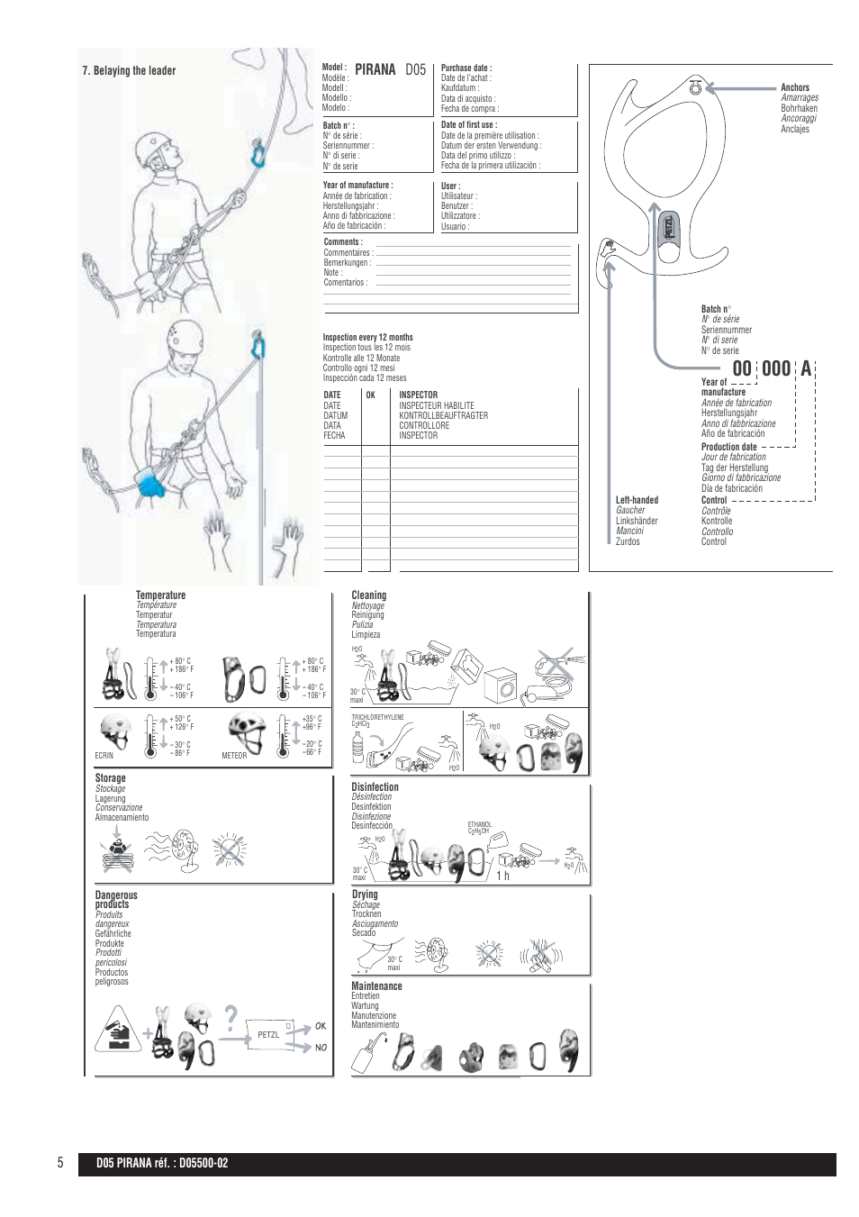 Drawings, Pirana d05 | Petzl PIRANA User Manual | Page 5 / 24