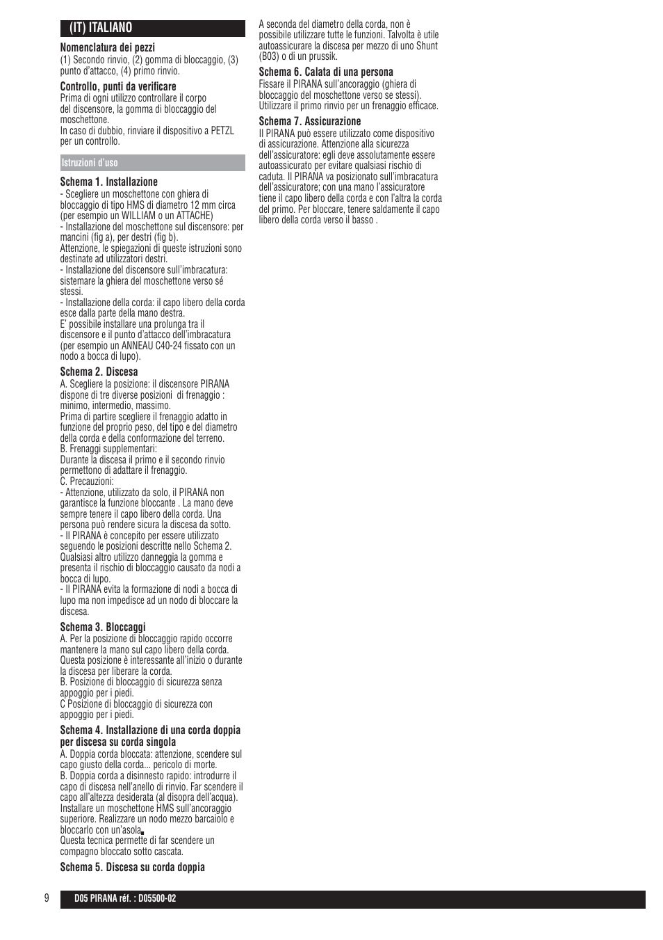 Petzl PIRANA User Manual | Page 9 / 24