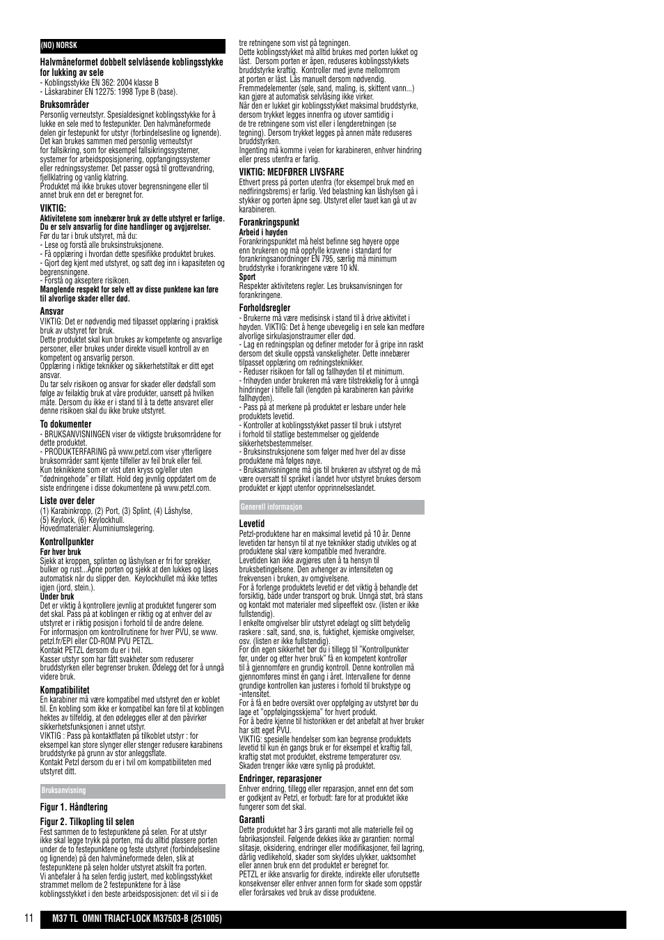 Petzl OMNI TRIACT-LOCK User Manual | Page 11 / 20