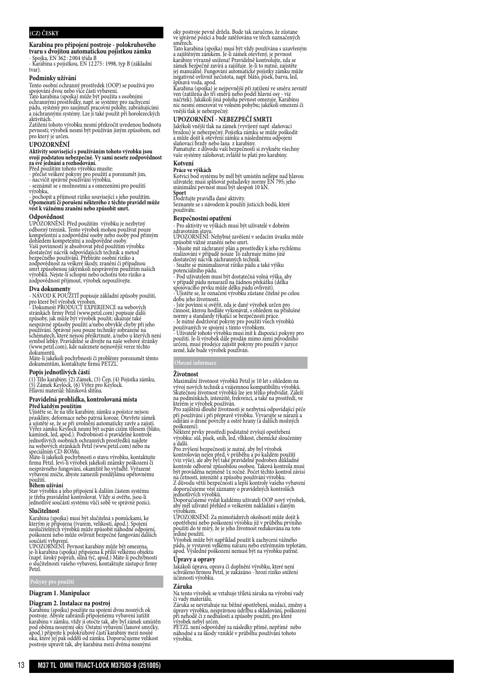 Petzl OMNI TRIACT-LOCK User Manual | Page 13 / 20