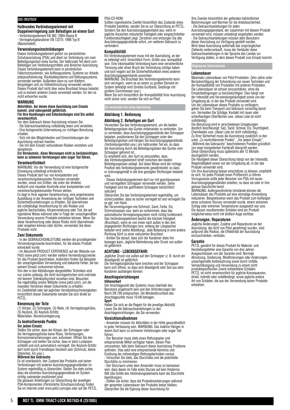 Petzl OMNI TRIACT-LOCK User Manual | Page 5 / 20